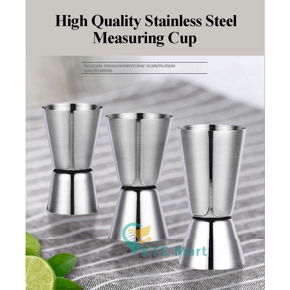 KTCmart - Jigger Stainless Steel Gelas Ukur Minuman Measure Cup Takaran Sirup Gelas Takar Minuman