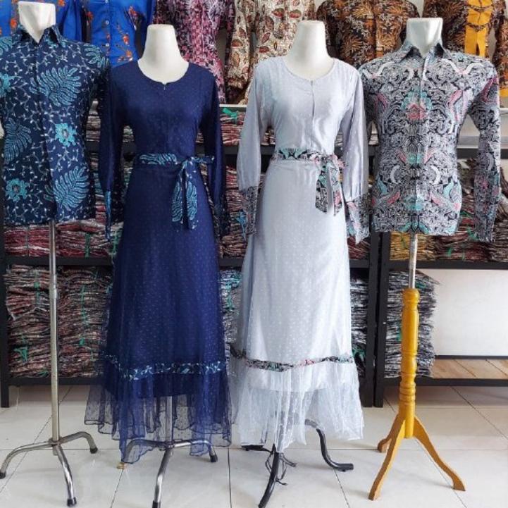 Paling Disukai.. Gamis Brukat Couple Terbaru, Gamis Remaja Batik Couple Untuk Kondangan Lamaran Wisu