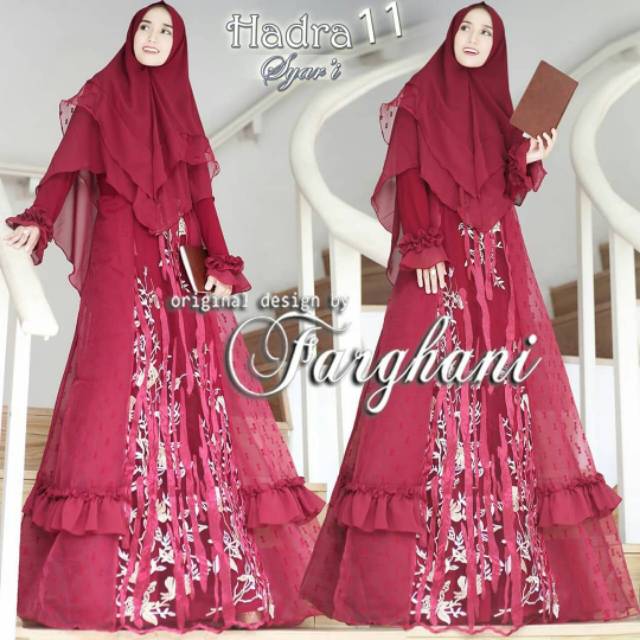 ORIGINAL - Gamis Syari Brokat Mewah Nadra Syari by Farghani Gamis cantik gamis lebaran realpic