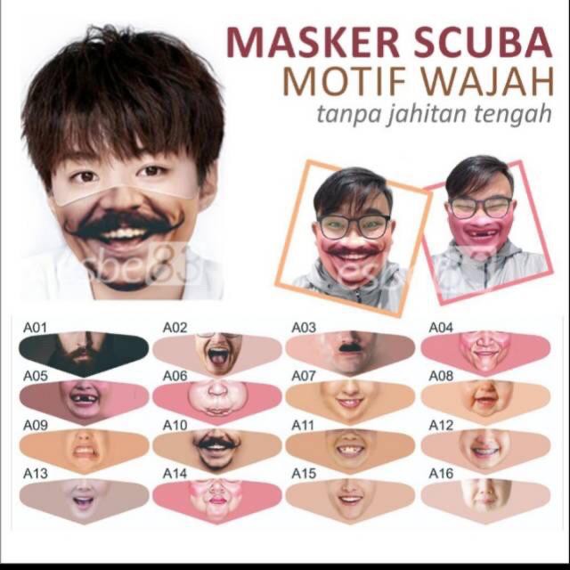 [SIAP KIRIM] Masker Scuba Motif Wajah 3D Termurah