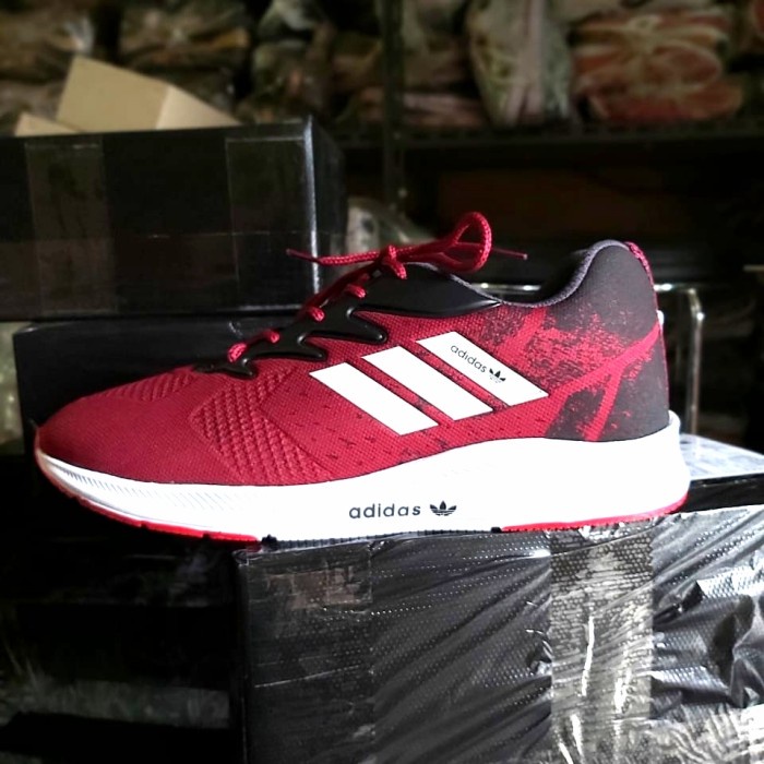 Rmss SEPATU SNEAKERS ADIDAS -SEPATU PRIA WANITA SPORTY- SEPATU OLAHRAGA - MERAH MAROON, 39 mrh