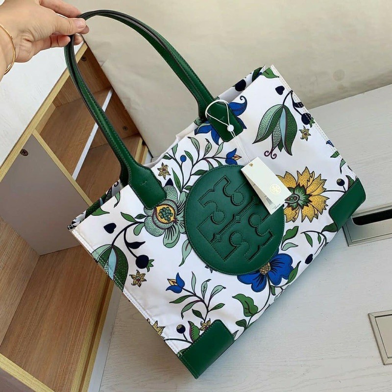 TAS WANITA TORY BURCH ELLA TOTE BAG IVORY FLORAL ORIGINAL