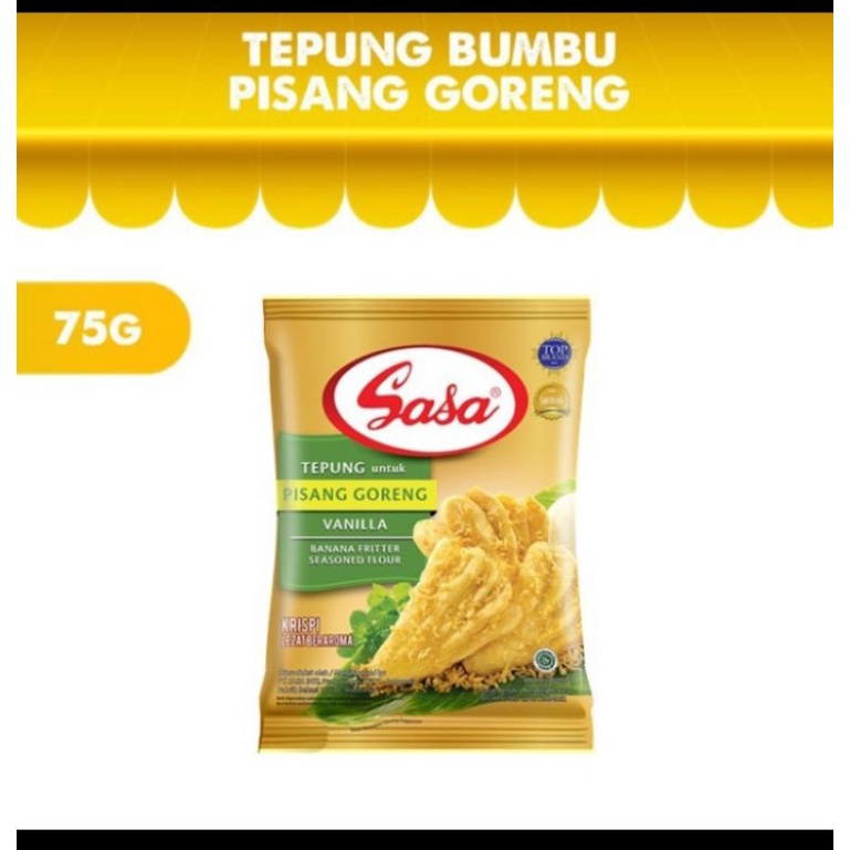 

Sasa tepung pisang goreng kemasan 75 gram rasa vanila