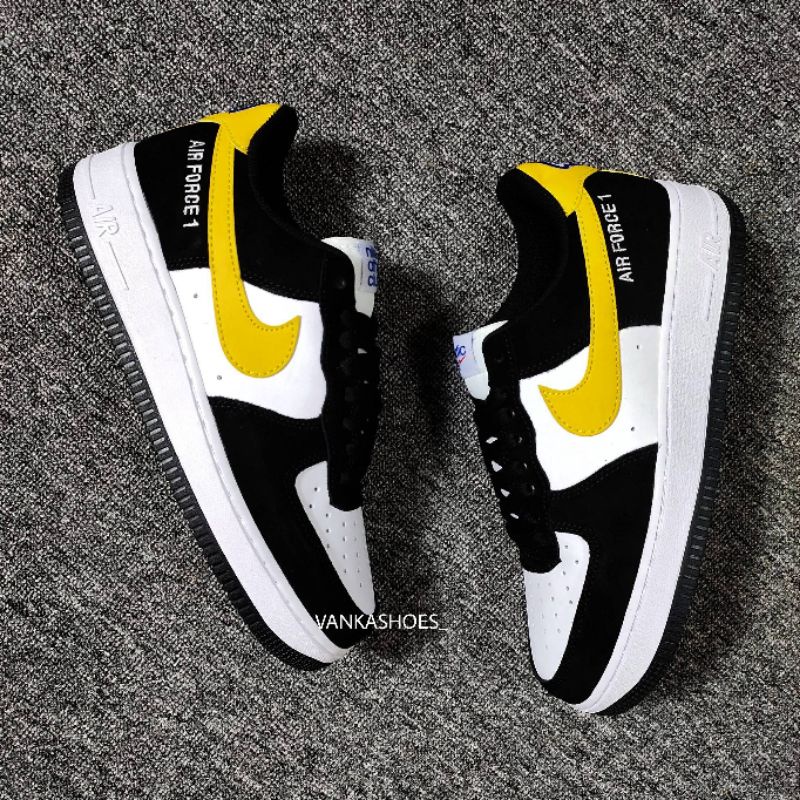 NIKE AIR FORCE 1 '07 LV8  ATHLETIC CLUB BLACK UNIVERSITY GOLD WHITE