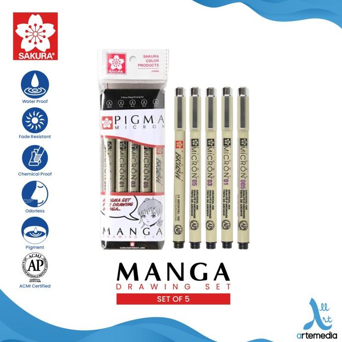 

Drawing Pen Sakura Pigma Micron Manga Set Pulpen Gambar