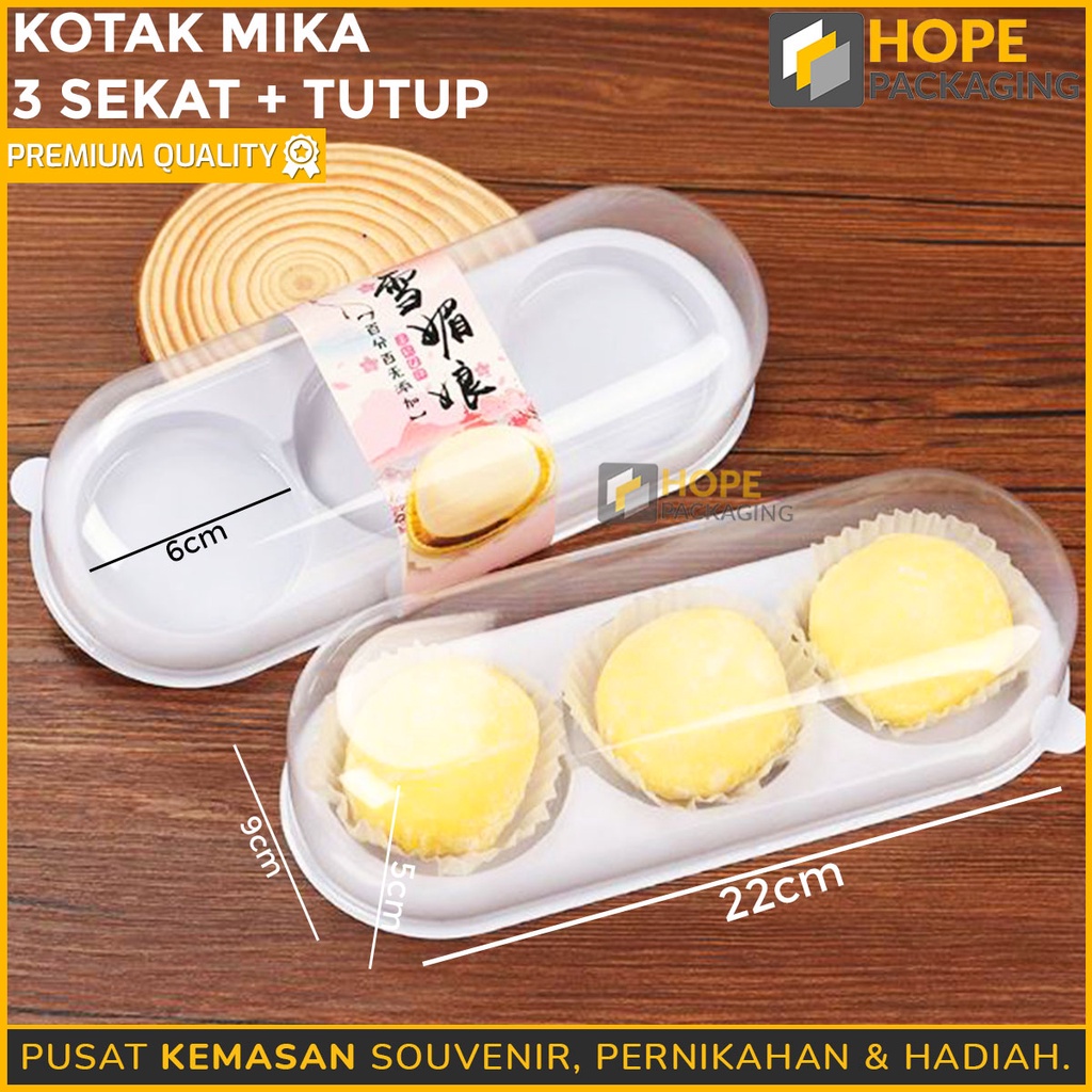 [ 5 pcs ] Kotak kue bakpau pia mantau nastar Mika 2 Sekat / 3 sekat dan 4  Sekat + Tutup