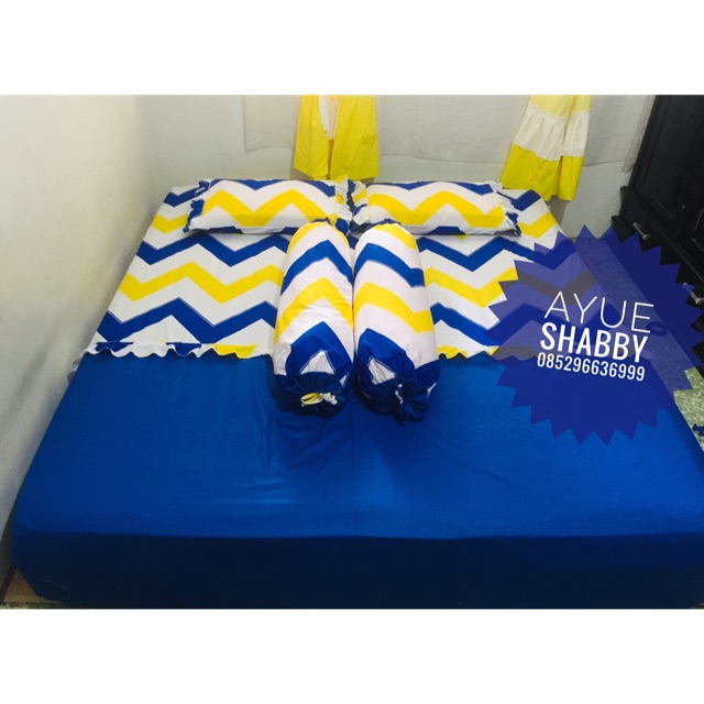 sprei shabby motif kochi minimalis