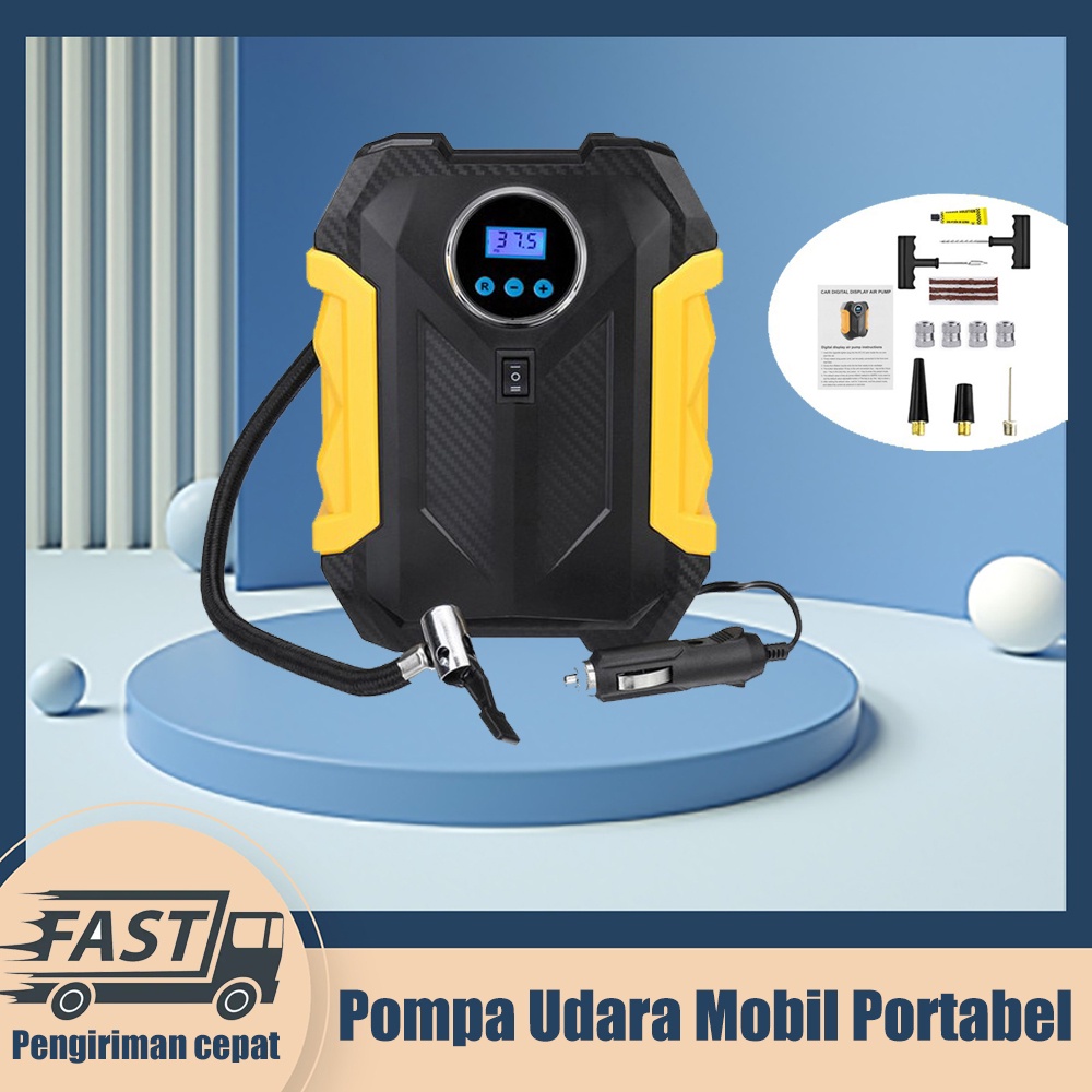 Pompa Udara Mobil Portabel Mini Truk Sepeda Motor Listrik Pompa Ban Mobil Cerdas Periksa Tekanan Udara Digital