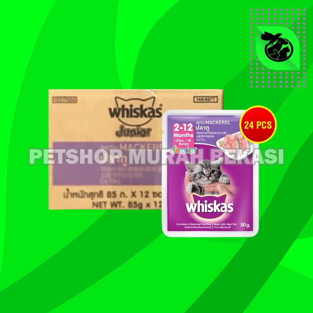 Makanan Basah Kucing Whiskas Sachet Pouch Grosir Dus isi 24 PCS 85 GR