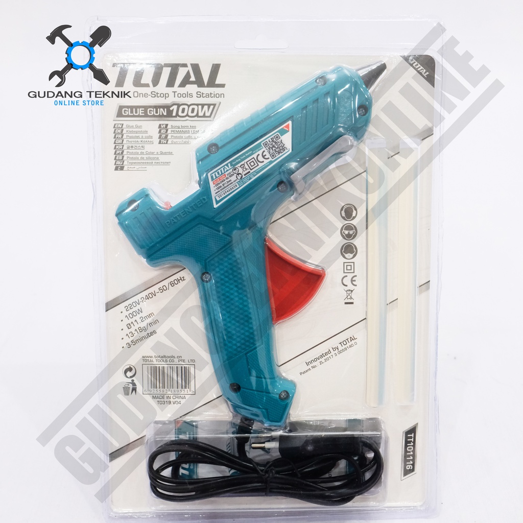 Alat Lem Tembak TOTAL TT101116 / Glue Gun TT 101116 100Watt TOTAL