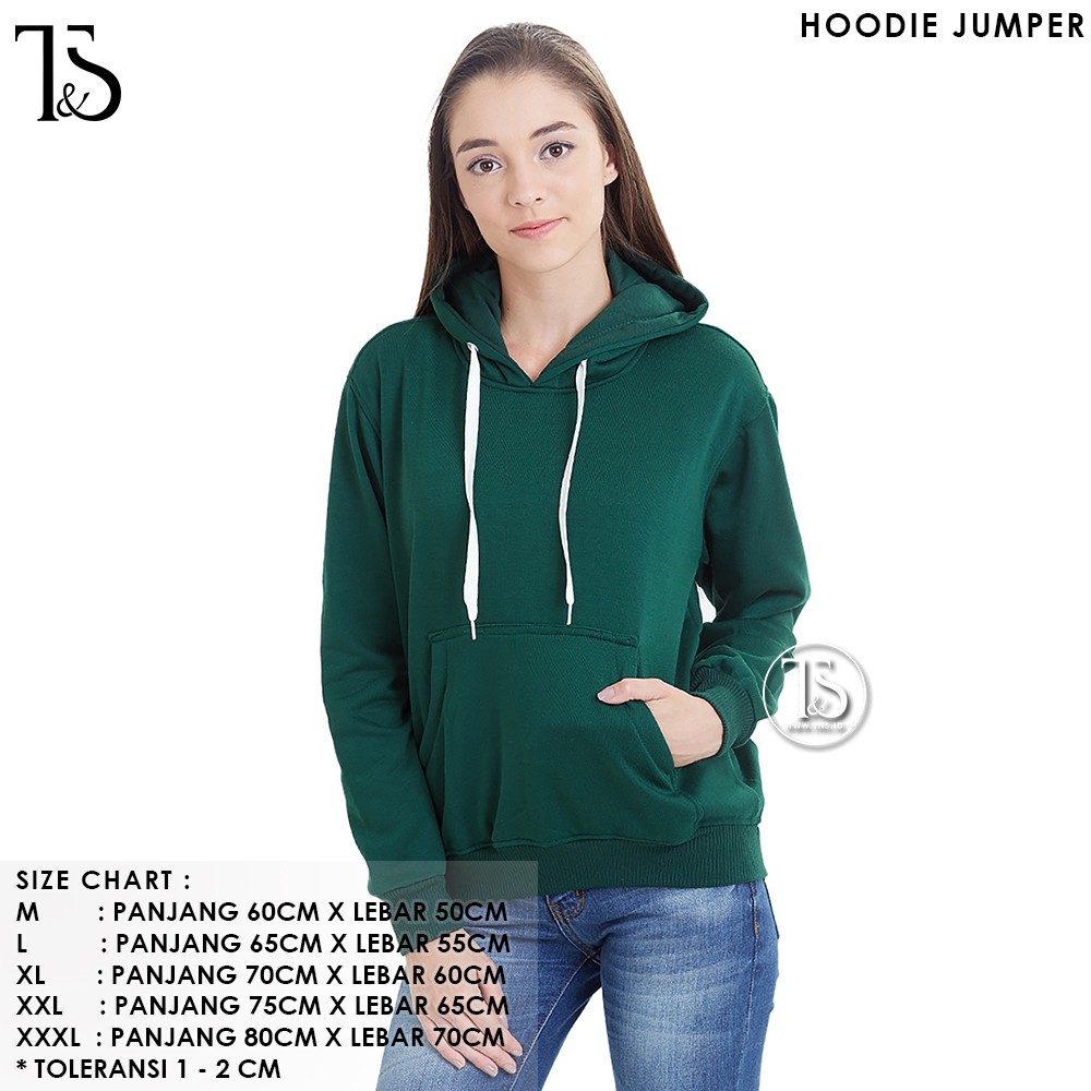 Sweaterpolos JAKET HOODIE JUMPER HIJAU ARMY WANITA M 