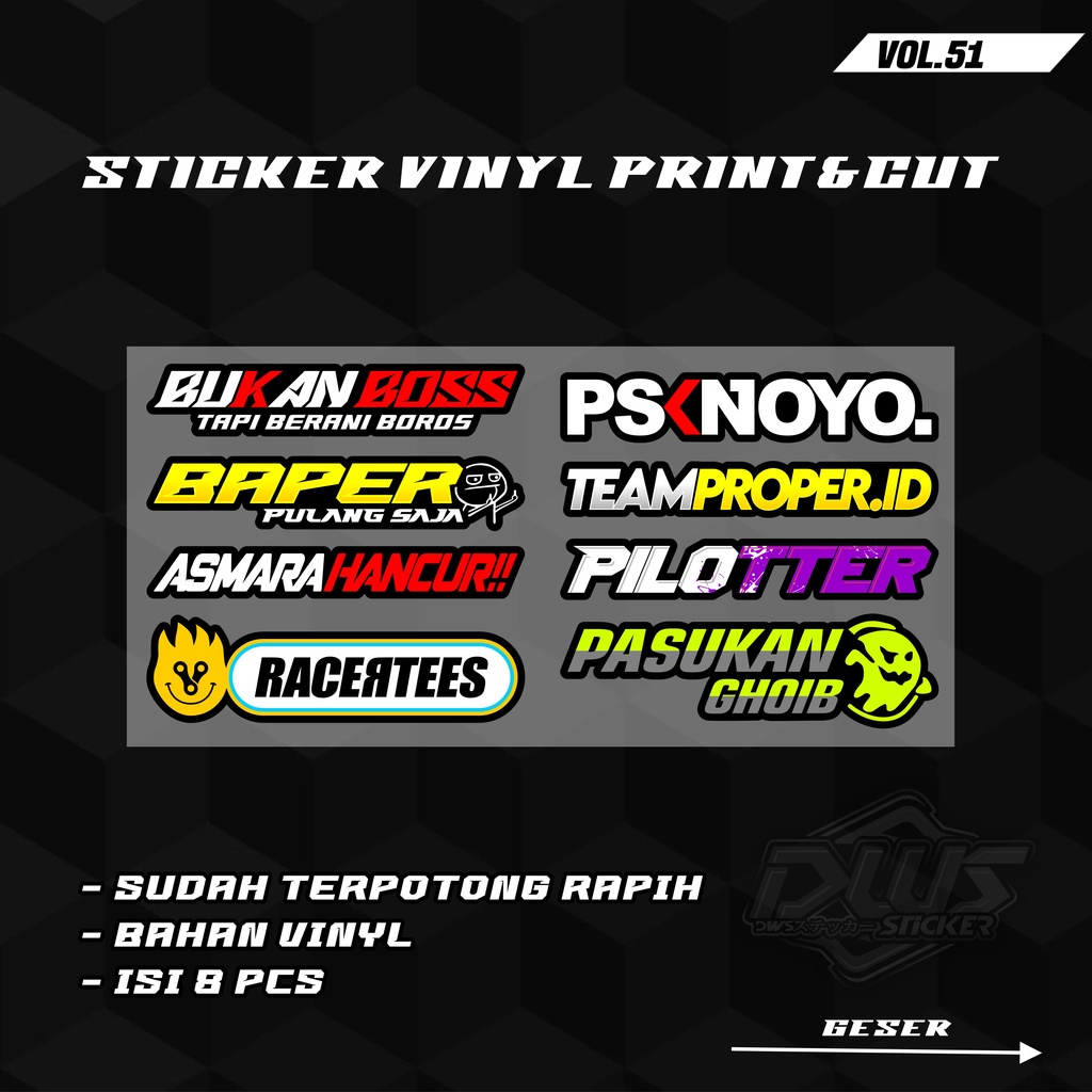 Sticker Print cut Stiker racing Pack stiker motor  Sticker helm