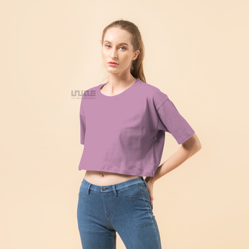 KAOS POLOS CROPTOP OVERSIZE COTTON COMBED 24s WANITA CROP TOP