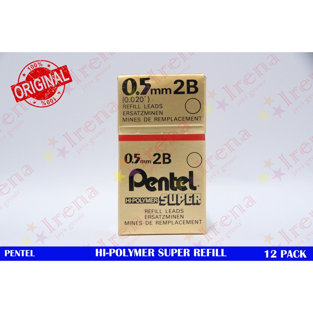 

PENTEL ISI MEKANIK PENSIL 0,5 2B HI-POLYMER SUPER REFILL 12PC MURAH