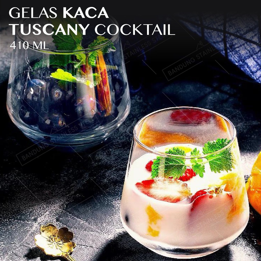 Gelas minum 410ml crystal juice jus kopi teh bulat Curve Clear Mojito Cafe Glass korea