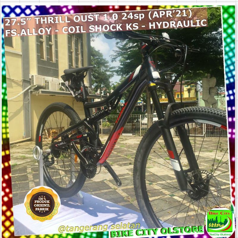 sepeda gunung mtb 27.5 thrill oust 1.0 24sp AL.FS Hydraulic Dikirim Steljadi