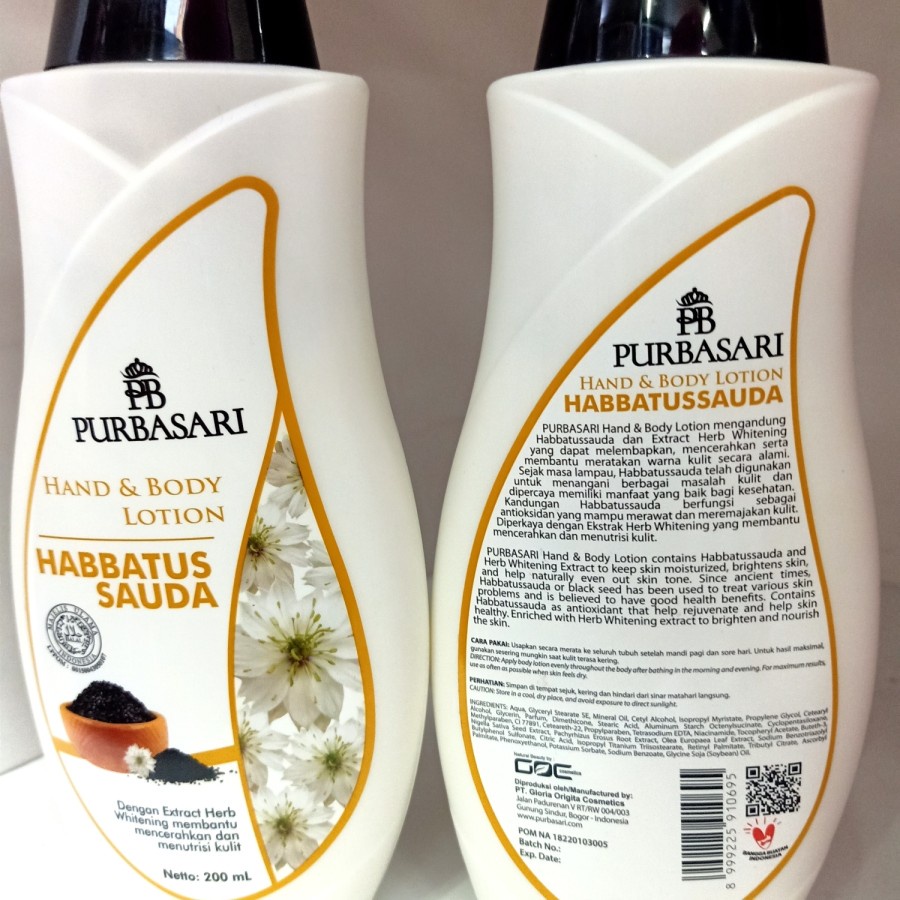 PURBASARI Hand &amp; Body Lotion Hbl Habbatussauda