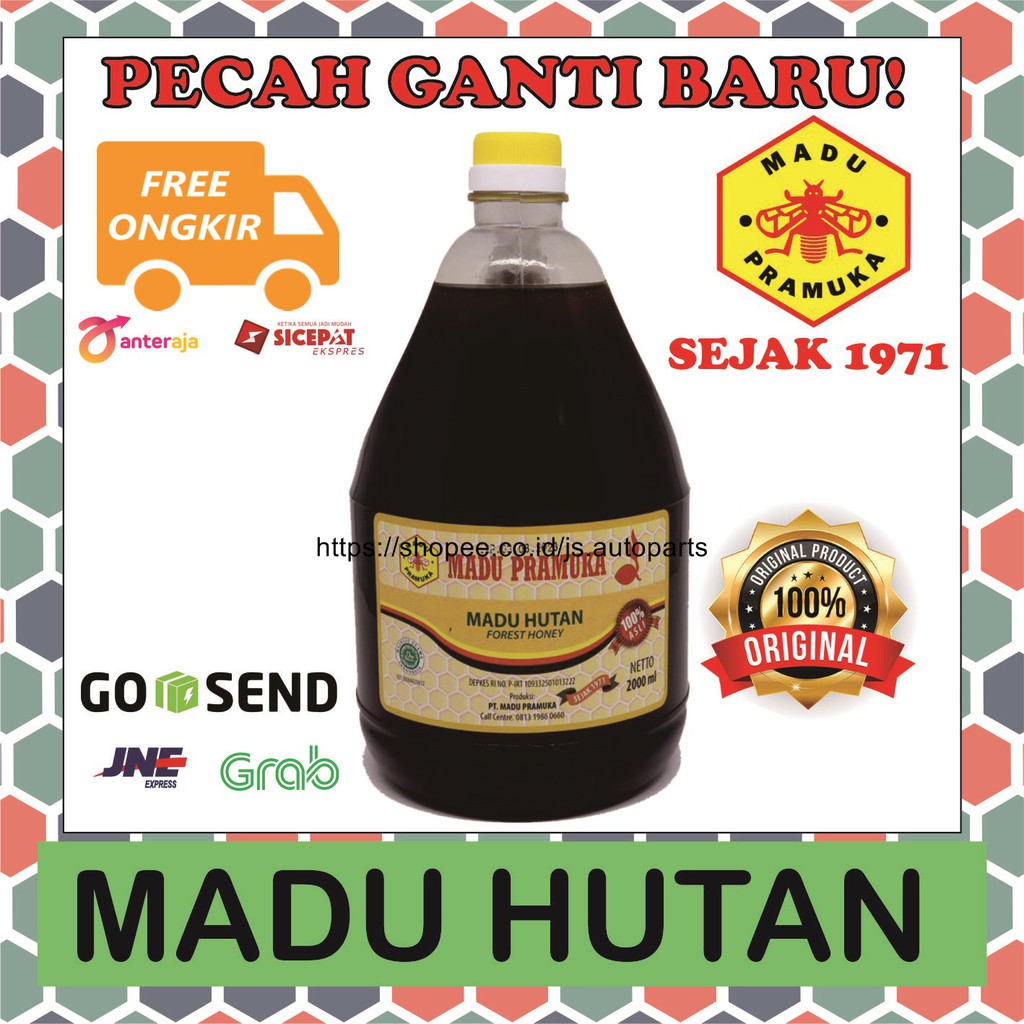 Madu Hutan Pramuka Murni Asli Alami 2L 2000ml 2 Liter Pramuka Cibubur