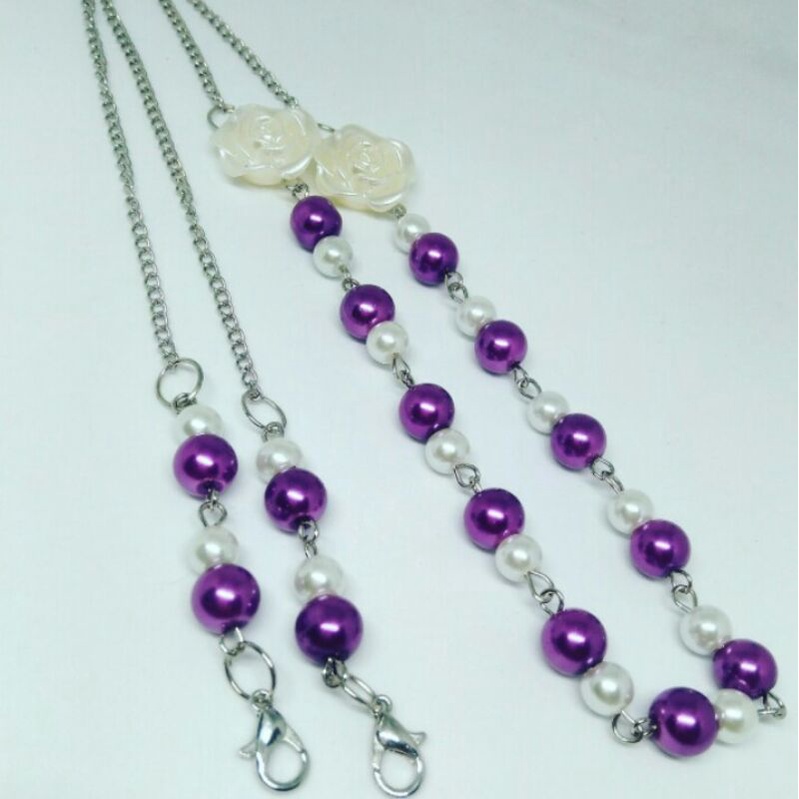 STRAP MASKER RANTAI 2IN1/KALUNG RANTAI/STRAP MASKER MAWAR/KONEKTOR MASKER HIJAB