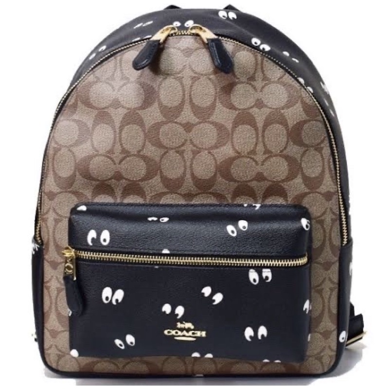 Disney x Coach Medium Charlie Backpack In Signature Canvas with Snow White and The Seven Dwarfs