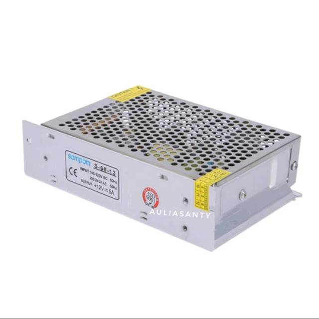 Power supply 12v 5a murni 60w switching 5 amaper real kapasitas 60 Watt for cctv led strip Audio