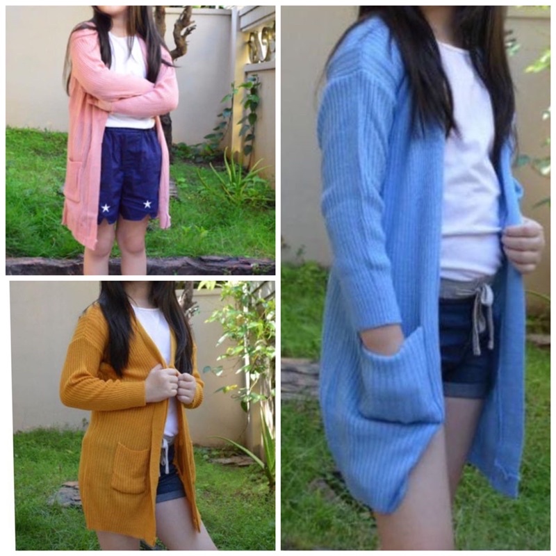 cardigan anak belle cardigan rajut usia 4- 11 tahun