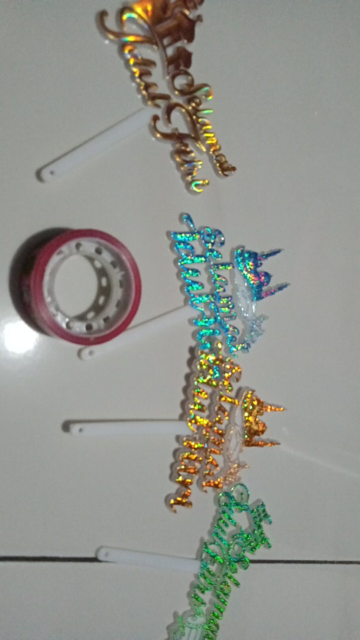 Ti-0137-f Cake Topper Tulisan Idul Fitri Lebaran Biru