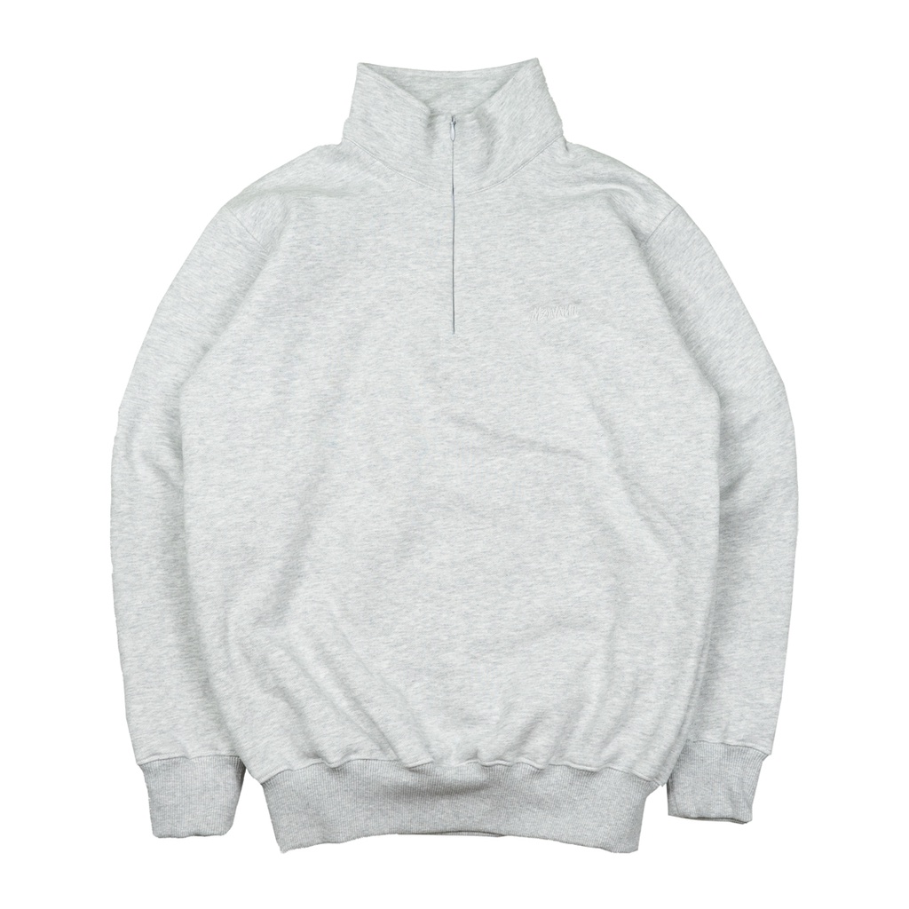 MHZ TYSON WHITE MISTY KATUN FLEECE - MELVANT HALF ZIPPER JACKET