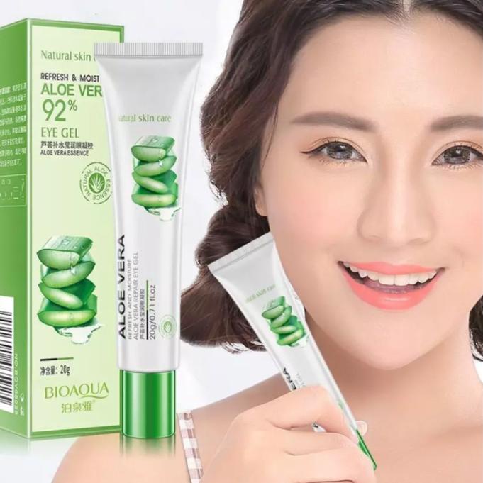 【11.11 PROMO】 Bioaqua Eye Gel Aloe Vera | Anti Keriput Mata, mata panda, menghilangkan kantung mata