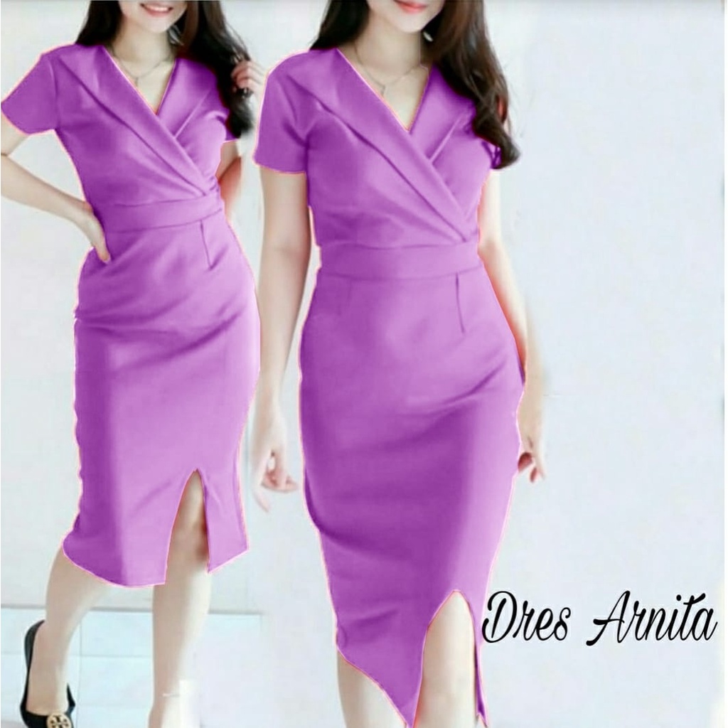 [MCFK] Dress Arnita / Dress Wanita Casual Dress / Casual Dress / Dress Korea / Dress Leli / Gaun Pesta Mewah