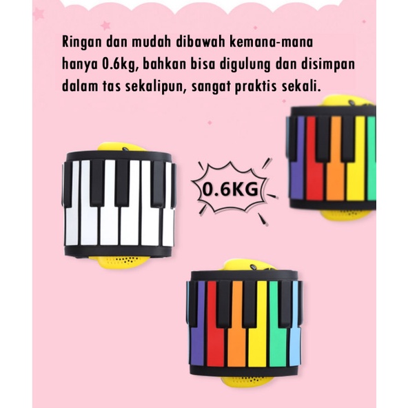 Piano Roll Portable bisa dilipat  gampang dibawah baterai cas