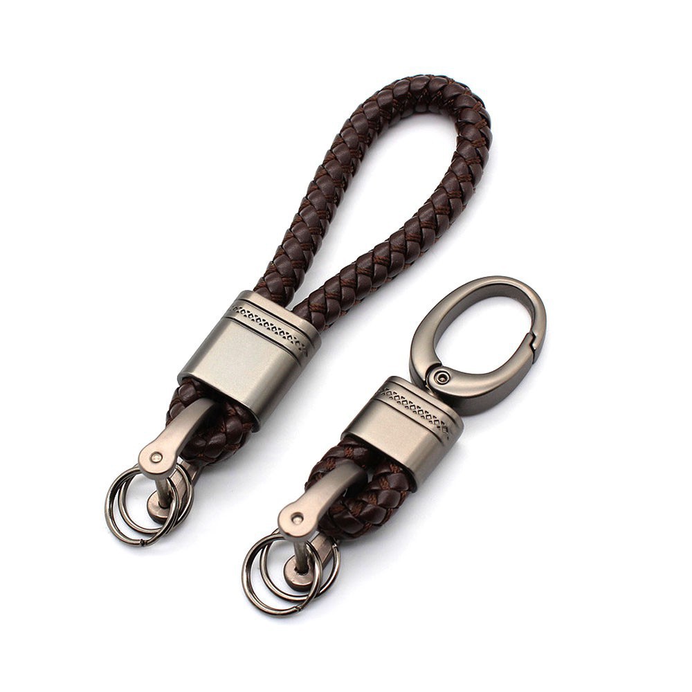 1 PCS Modern Kulit Weave Kait Tali Mobil Remote Pendek Keychain Keyrings Keychain Buatan Tangan