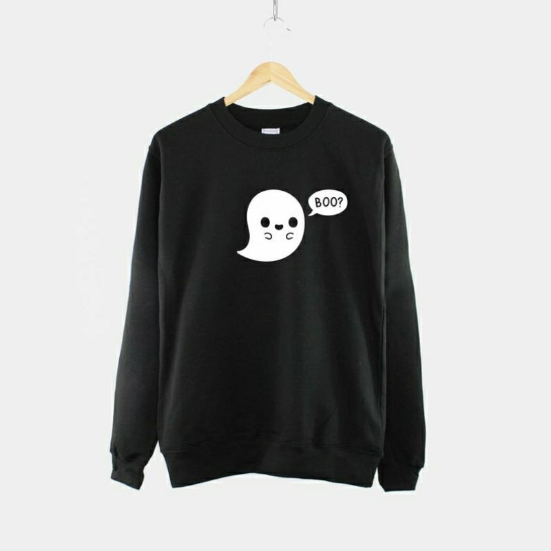 S - XXXXXL(6XL) Sweater CrewNeck Ghost Sweatshirt Halloween Cute Ghost Shirt BIGSIZE OVERSIZE Jaket Fleece Jumbo