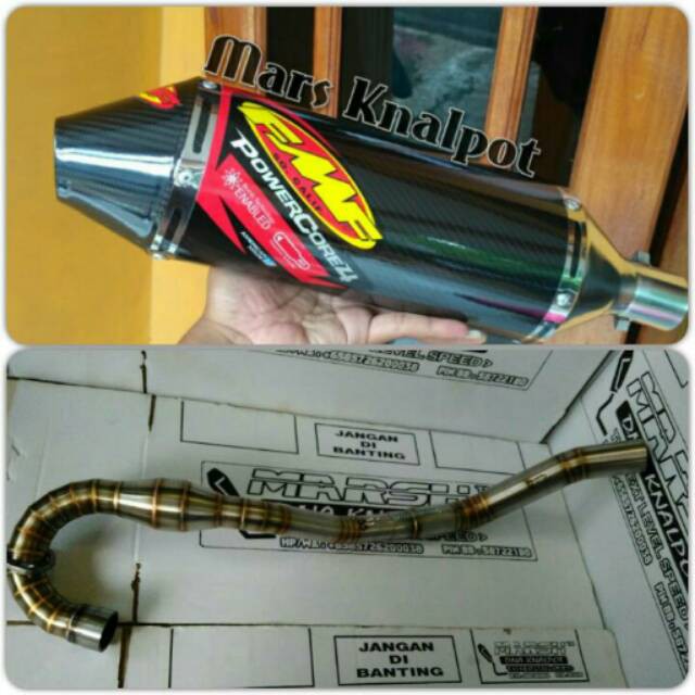 Knalpot klx dtracker fmf F4 power core fullstenlis bisa custom mesin tiger mesin scorpio rangka klx