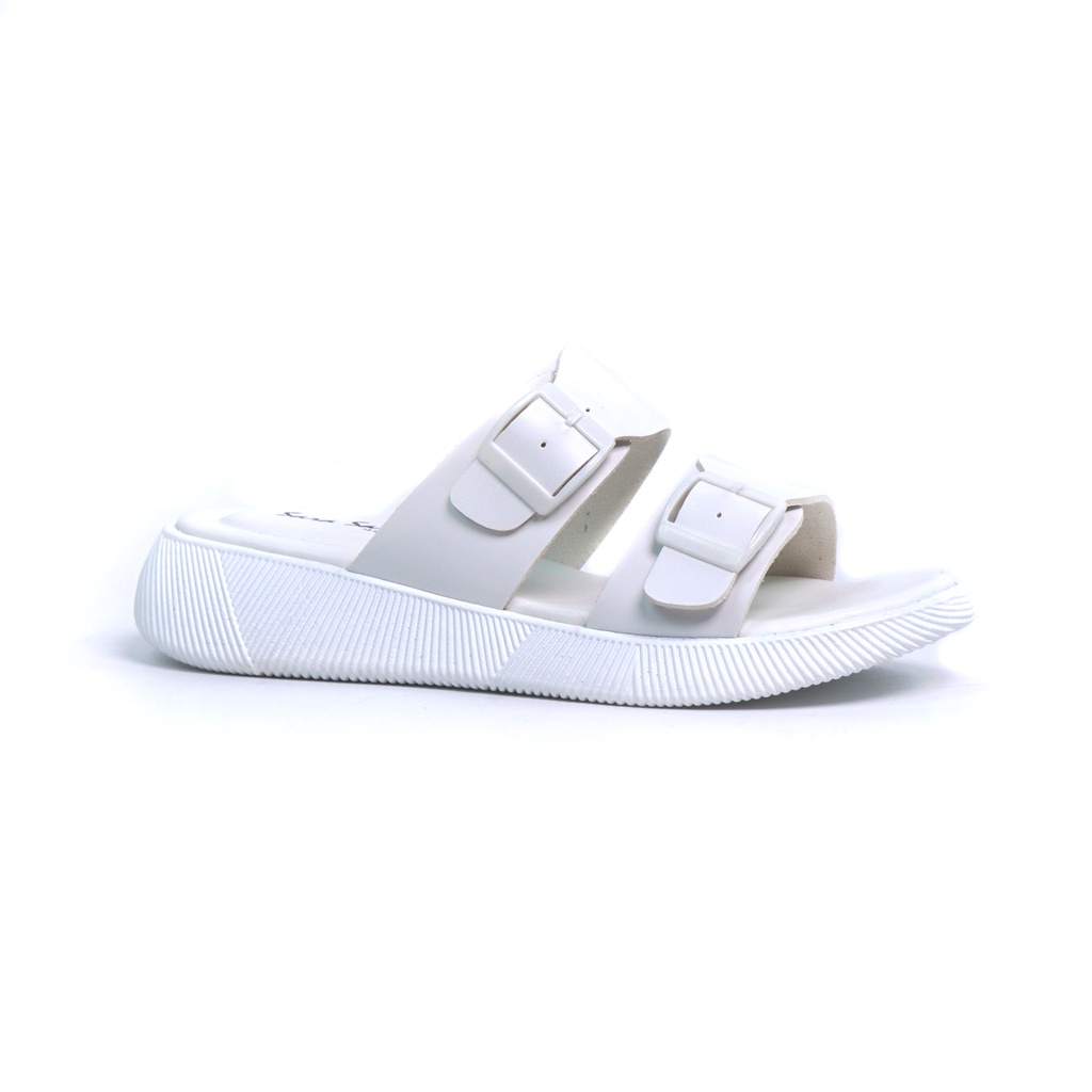 Harga Promo Sarasara JEAN Sandal Birken Wanita Kekinian Terbaru Murah-white