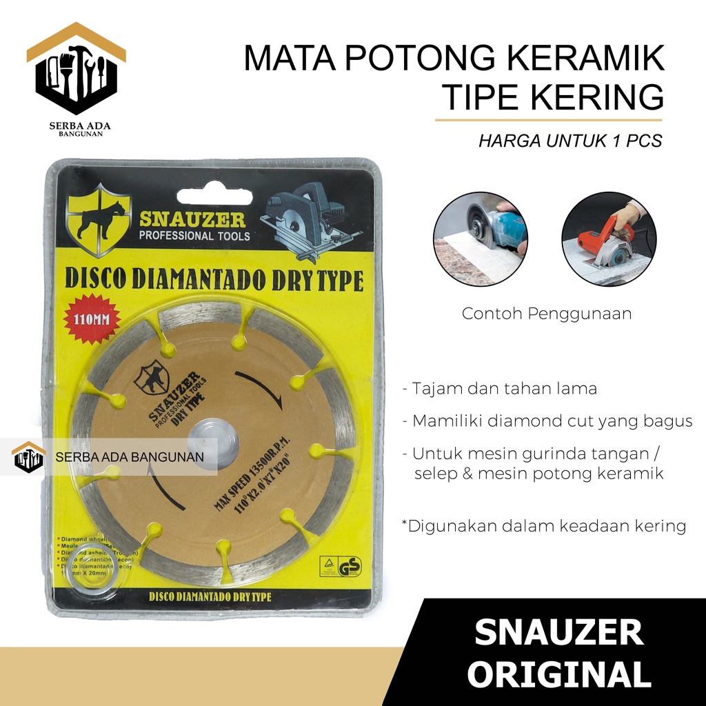 Mata Gerinda Pisau Potong Keramik Kering/Diamond Wheel Dry Turbo SNAUZER TERMURAH