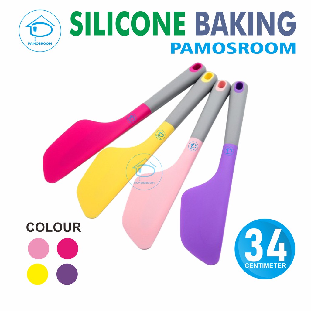 Pamosroom Spatula Pengaduk Adonan Kue Silikon Jumbo 34cm Bpa Free