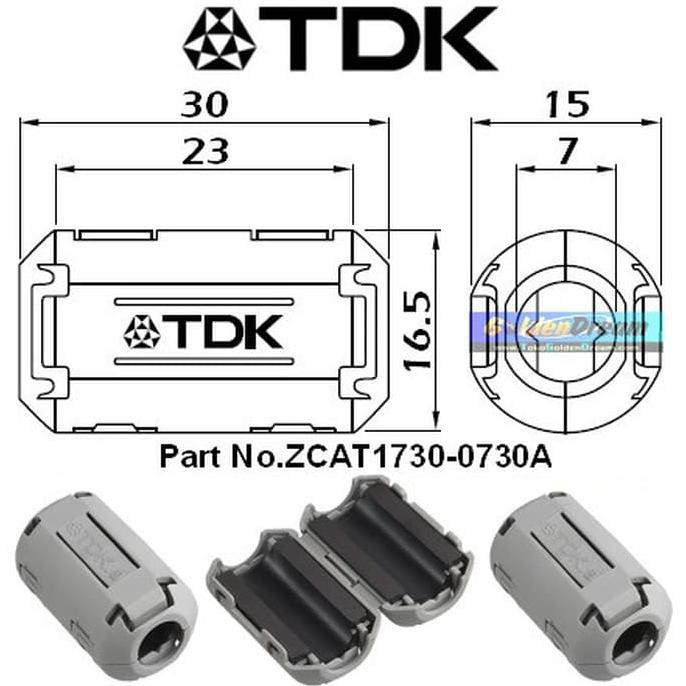 Magnet Tdk / Seiwa Original Tipe Zcat 1730 0730A / E04Sr170730A Ferrite Utk Kabel Busi Coil