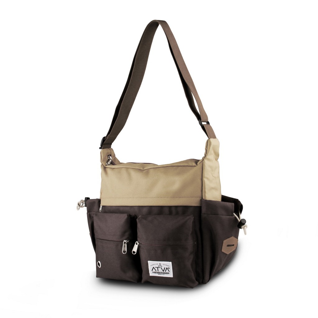 tas selempang pria – tas selempang wanita – Atva Bounce Series Khaki Brown