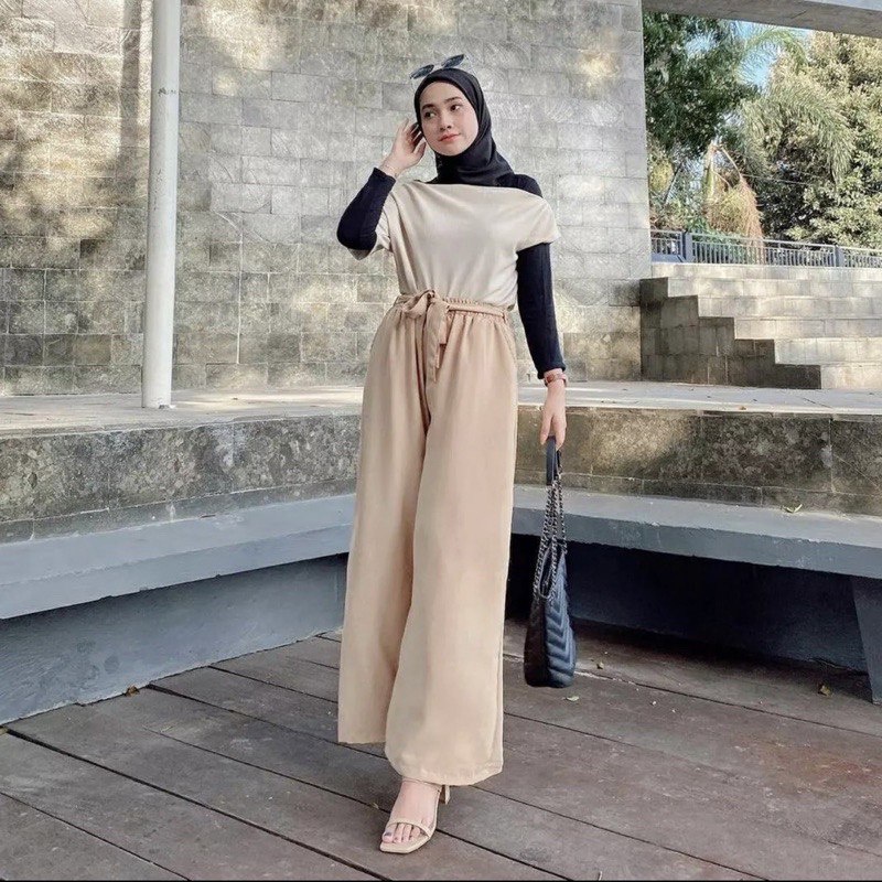 Celana Kulot Ribon Wolfis Wanita / Culotte Ribbon Bandy Pita Bahan Wolfish