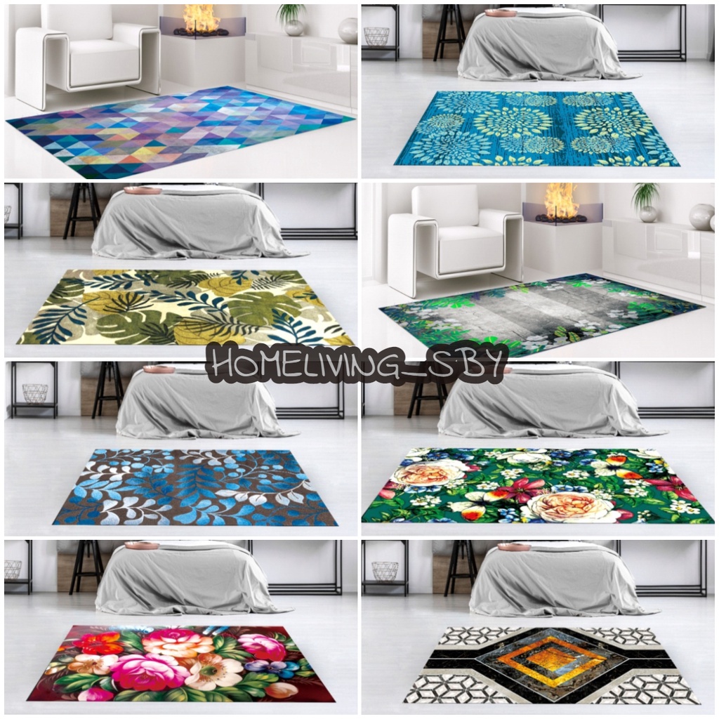 Karpet Lantai Bulu Permadani Ruang Tamu Murah Anti slip ukuran 120 cm x 180 cmHL