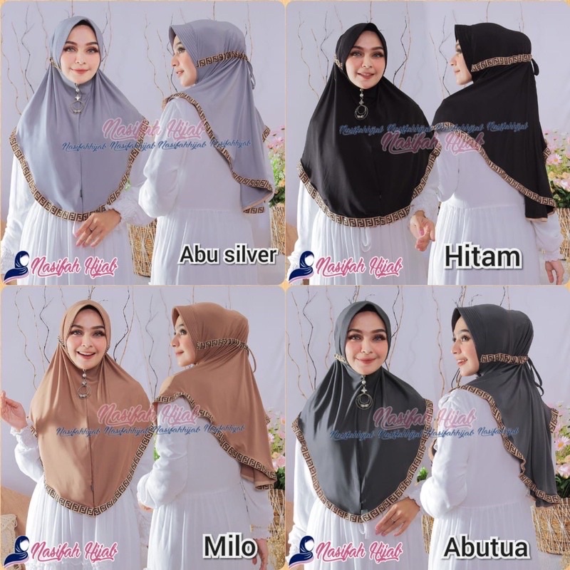 Jilbab instan bergo serut fendi material jersey