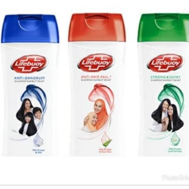Sampo Lifebuoy 340ml - Shampoo Biru Anti Dandruff - Merah Anti Hair Fall - Hijau Strong & Shiny