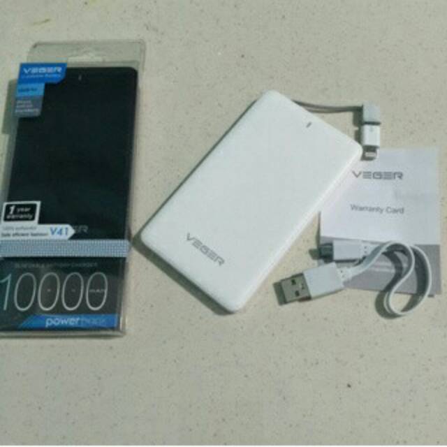 Bermutu POWER BANK SLIM VEGER 10000mAh ORIGINAL POWER BANK VEGER