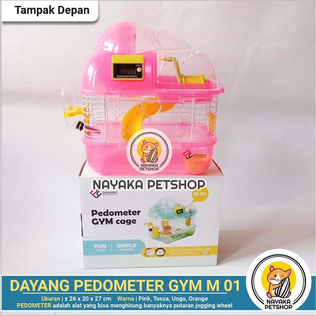 Dayang Pedometer Gym Cage M 01 Kandang Hamster Tingkat 2 Lantai