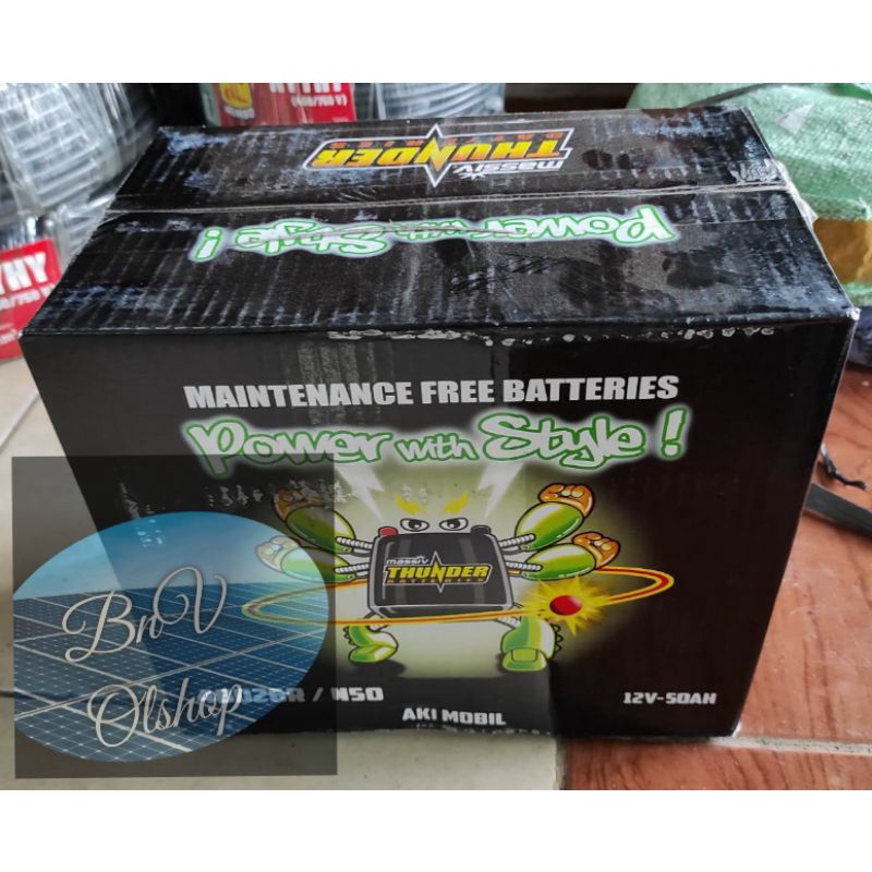 Aki MF kering N50 Thunder 12v 50ah