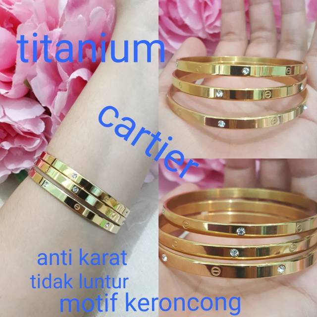  Gelang  set 3 cartier  motif keroncong bulet Shopee Indonesia