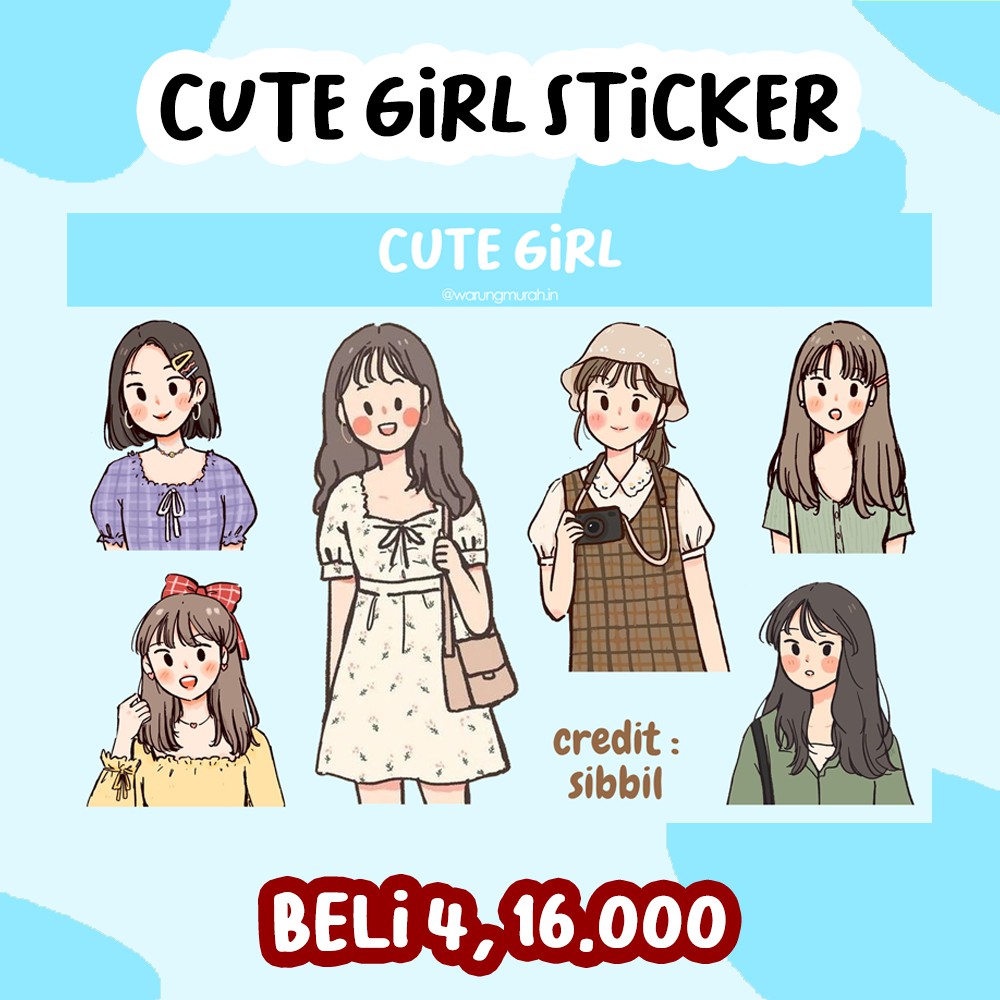 

[BELI 4, 16.000] CUTE GIRL STICKER AESTHETIC, LUCU, MURAH, BERKUALITAS, ANTI AIR, SUDAH CUTTING