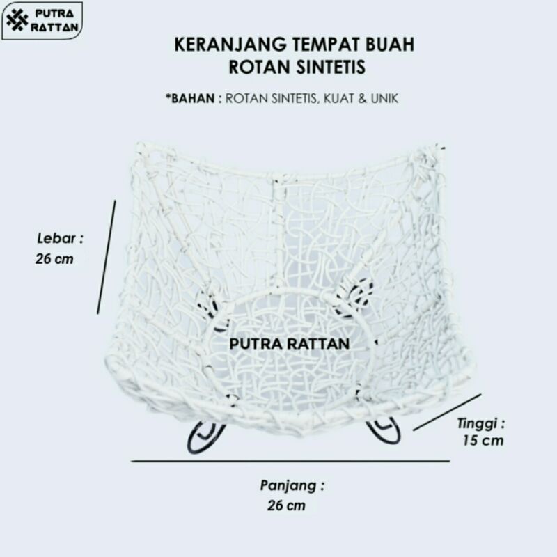 KERANJANG TEMPAT BUAH ROTAN SINTETIS