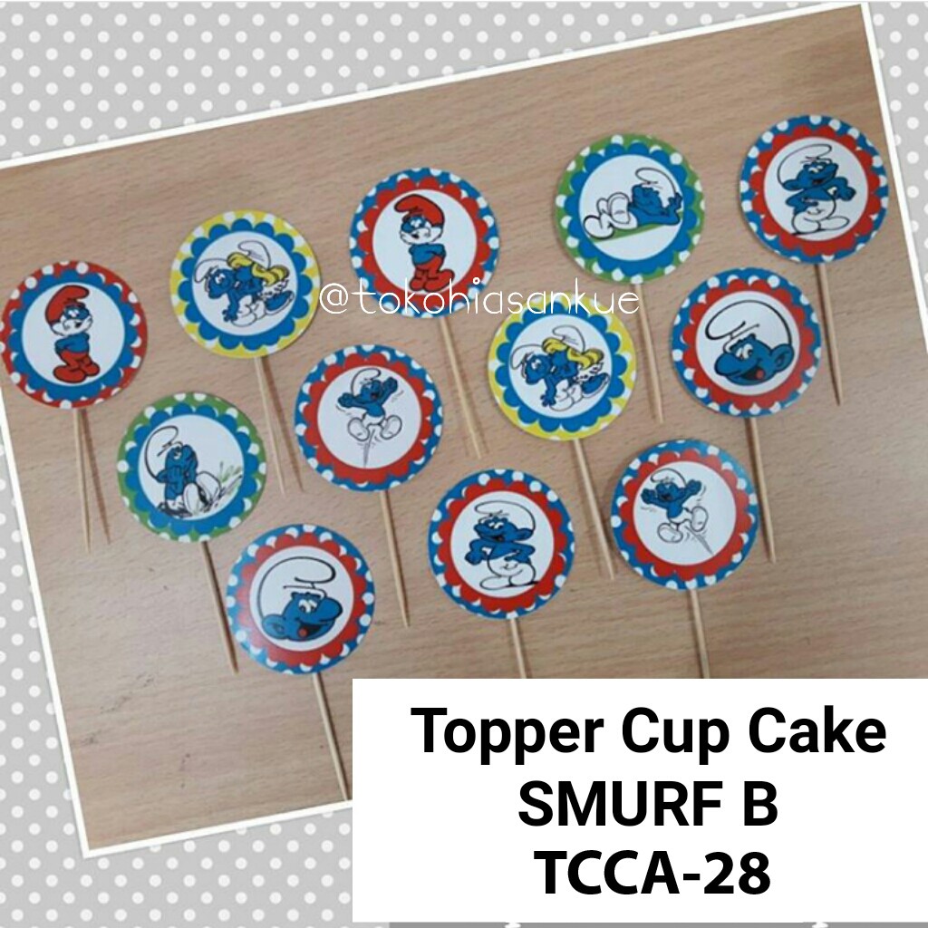 TCCA28 - HIASAN KUE TOPPER CUP CAKE SMURF